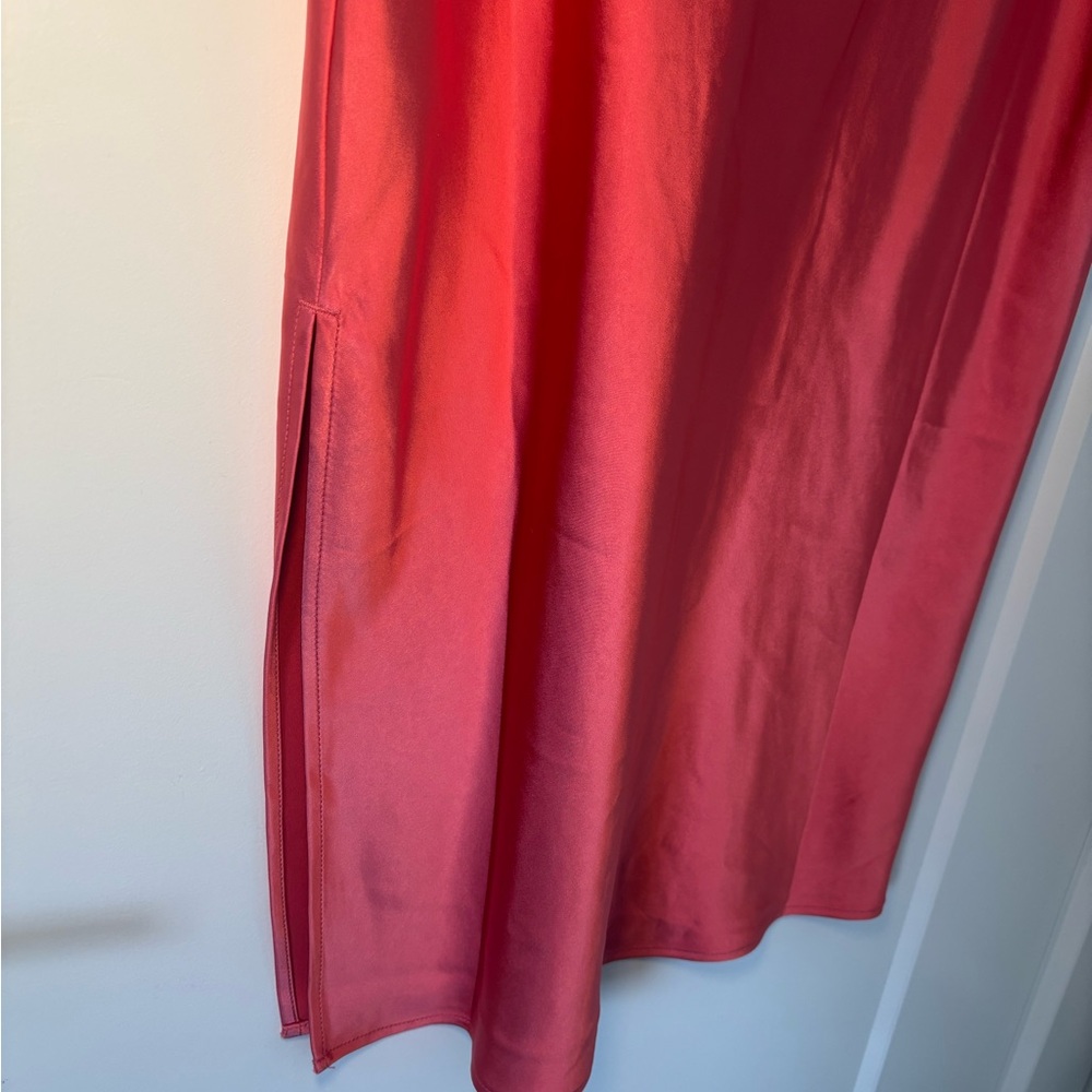 Old Navy Coral Pink Maxi Slip Skirt with Slit - Picture 4 of 4